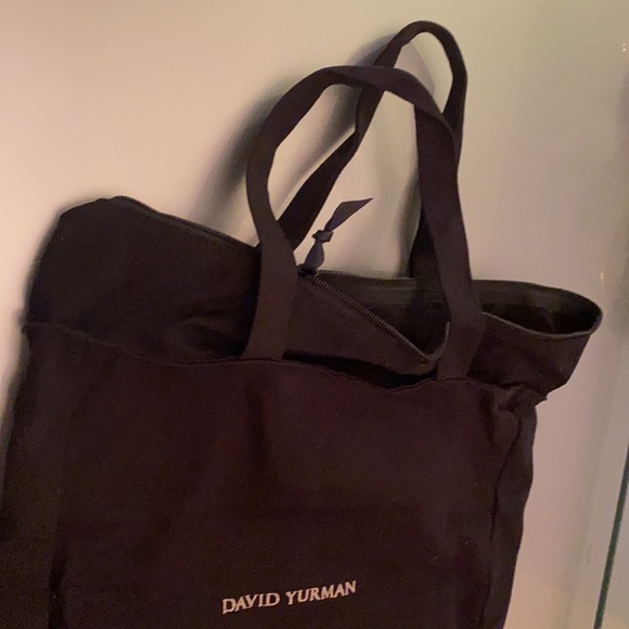 DAVID YURMAN Blk canvas Tote bag with top zipper - Picture 3 of 10